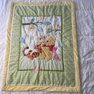 Disney Pooh And Friends Hunny Pot Comforter Crib Toddler Baby Blanket 43”L 33”W